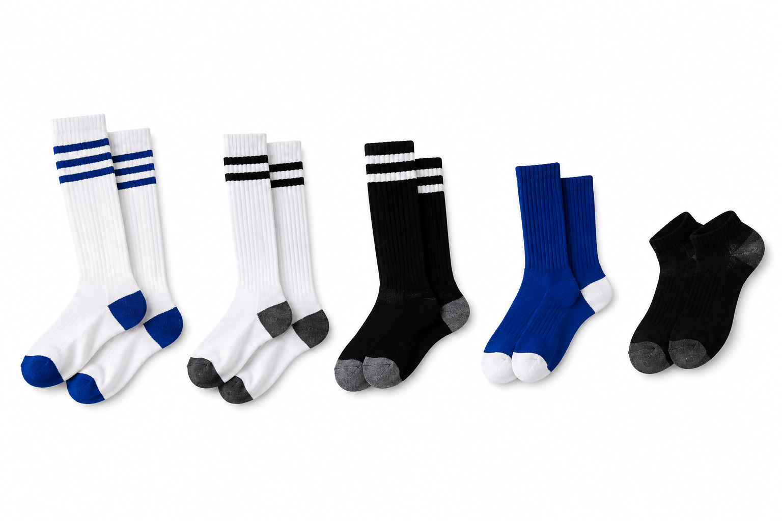 Custom sports socks in different colors